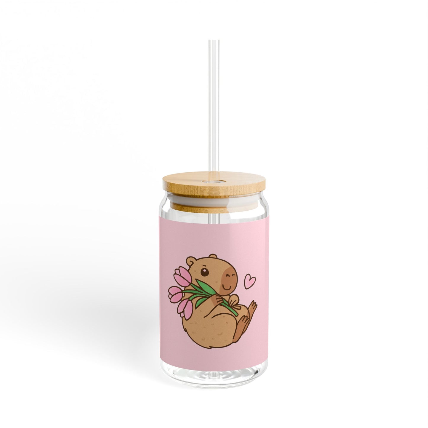 Capybara Sipper Glass, 16oz