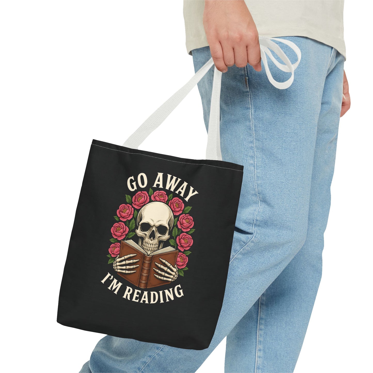 Skull Reading Tote Bag
