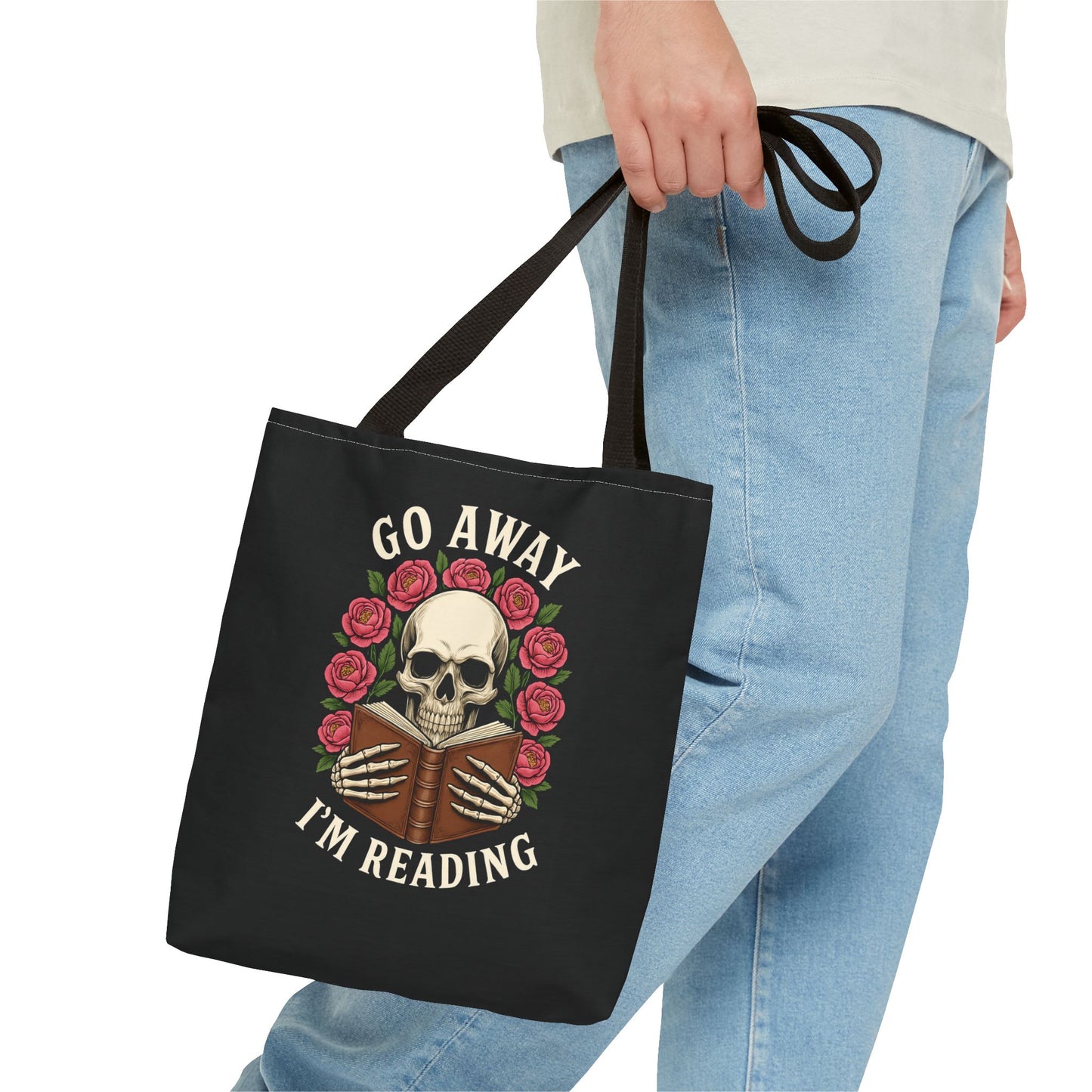 Skull Reading Tote Bag