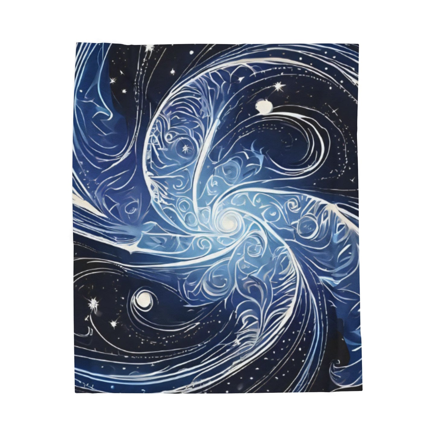 Blue Cosmic Velveteen Plush Blanket