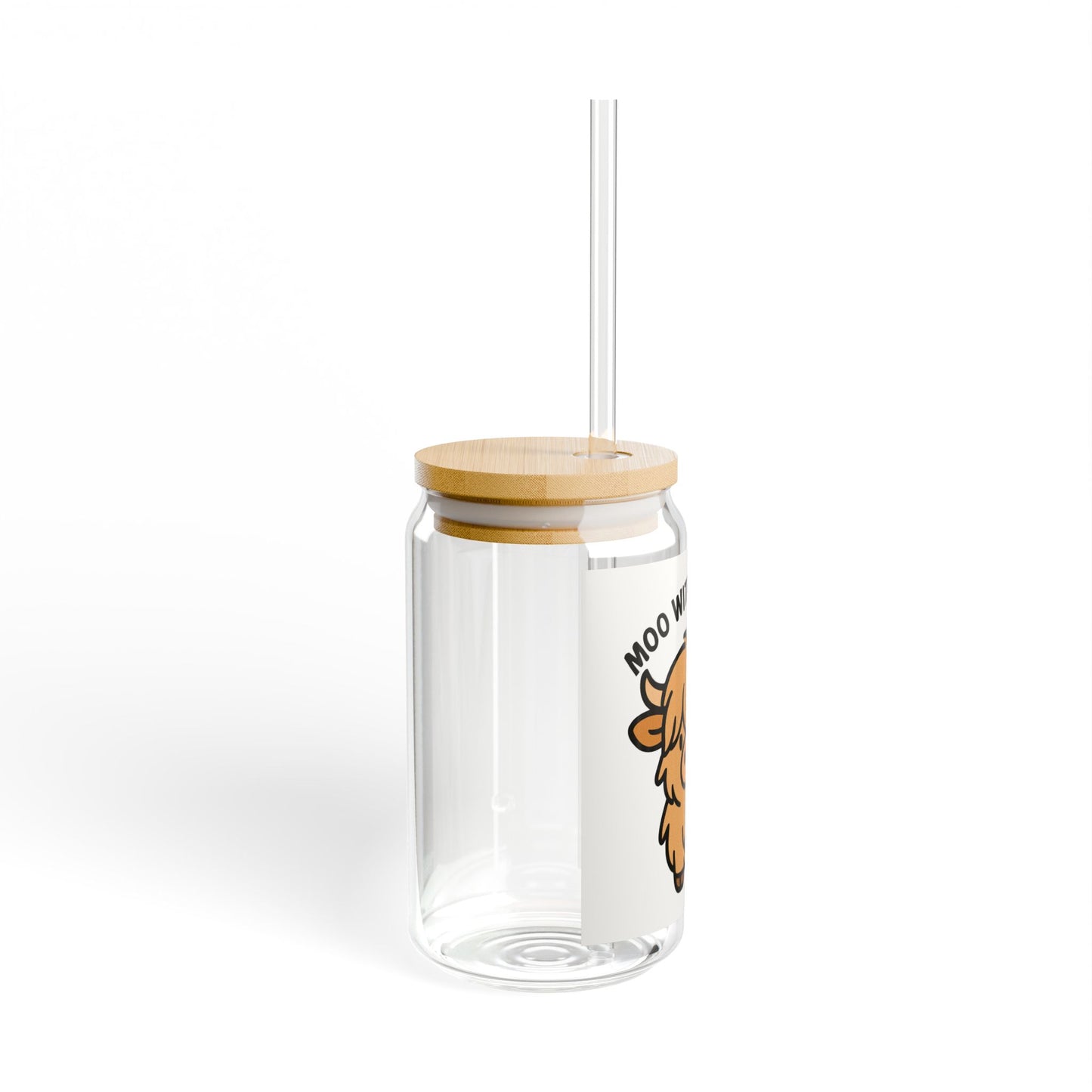 Moo With Attitude Sipper Glass, 16oz
