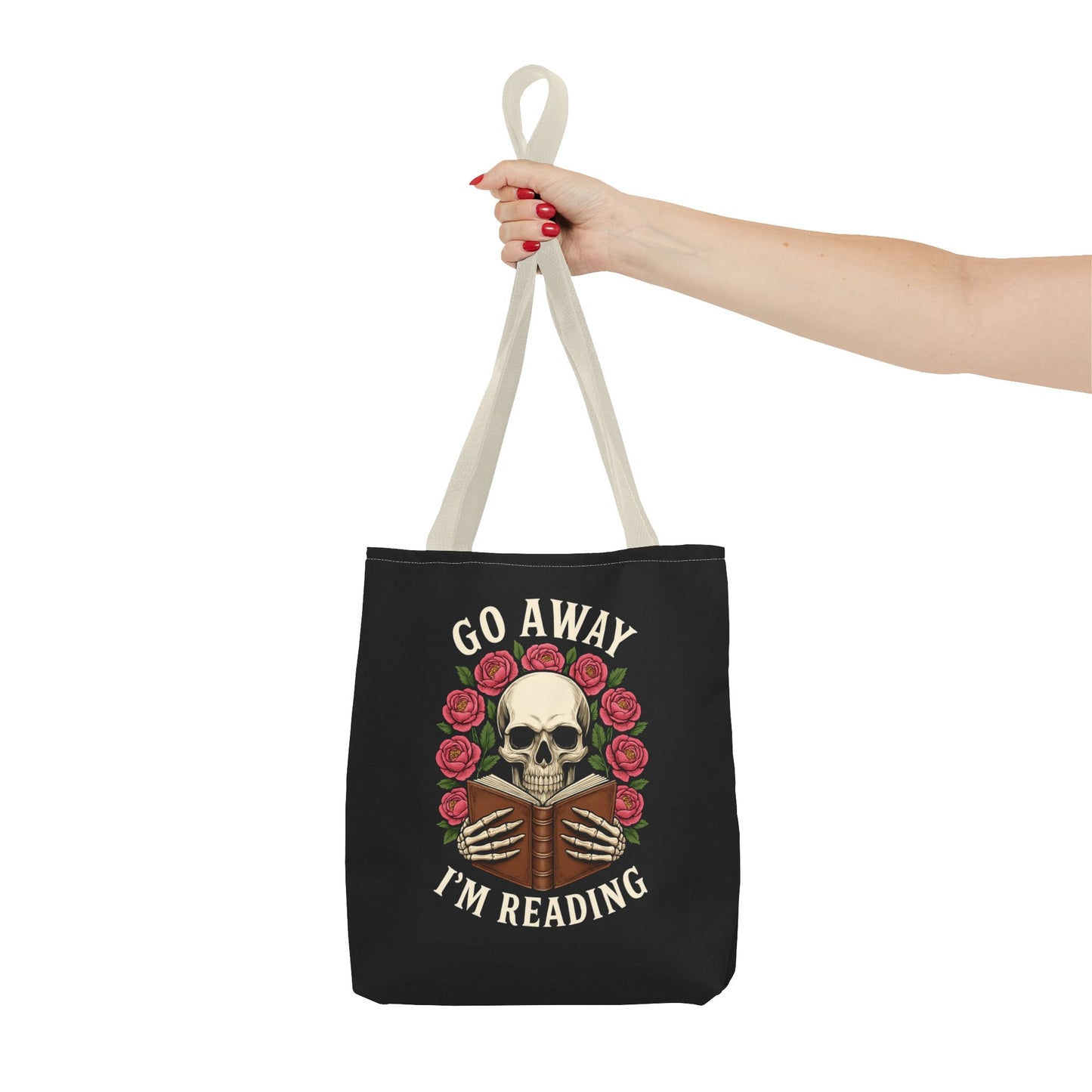 Skull Reading Tote Bag