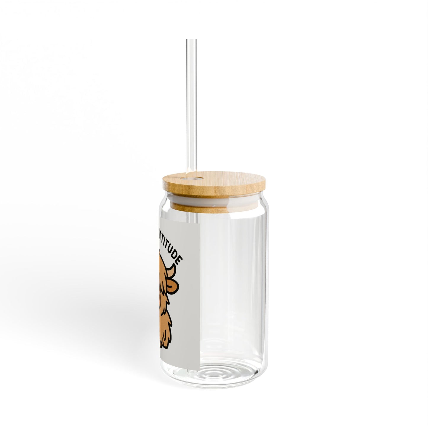 Moo With Attitude Sipper Glass, 16oz