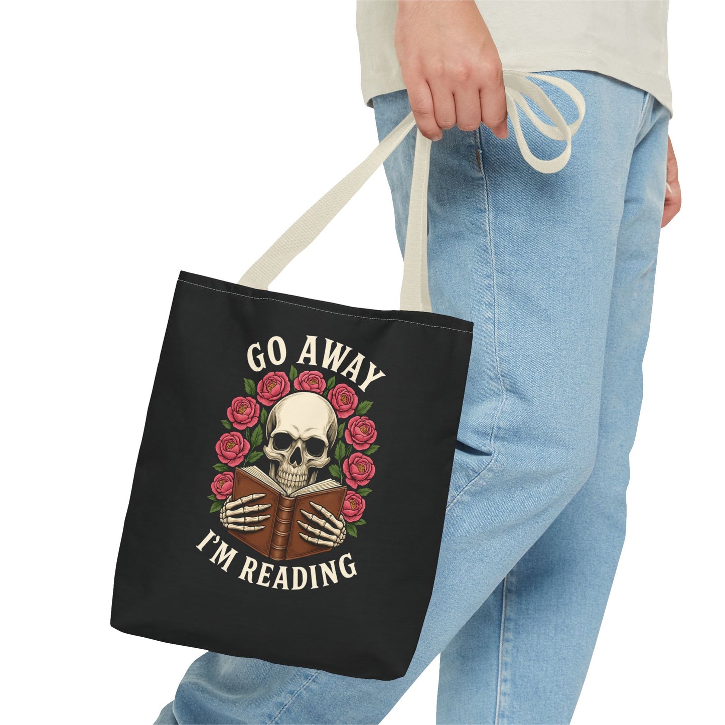 Skull Reading Tote Bag