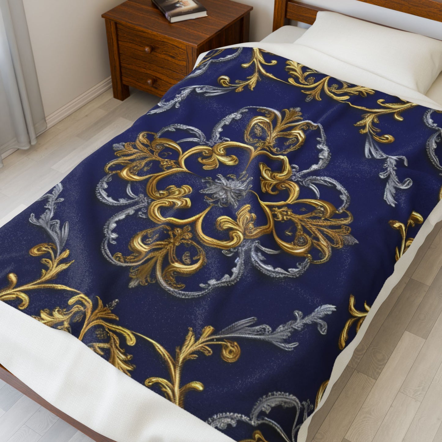 Blue Luxury Velveteen Plush Blanket
