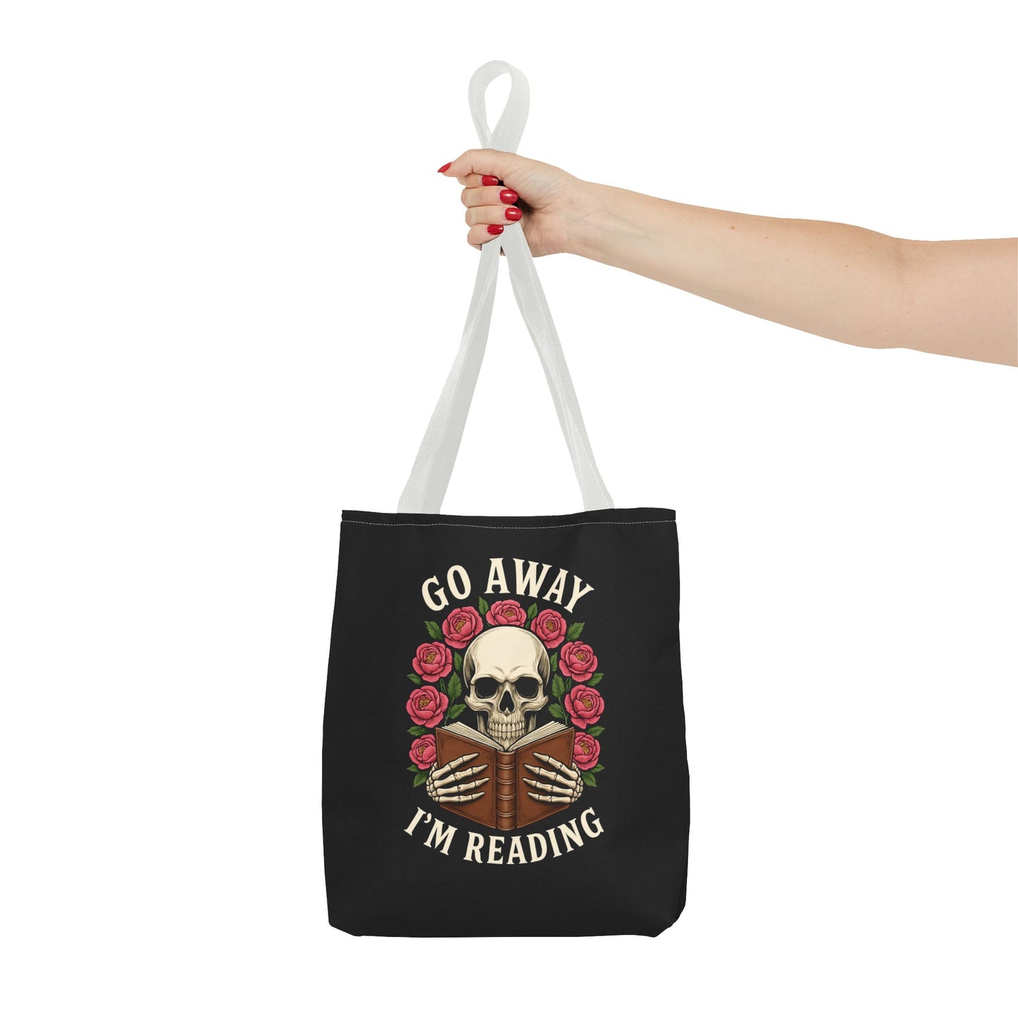 Skull Reading Tote Bag
