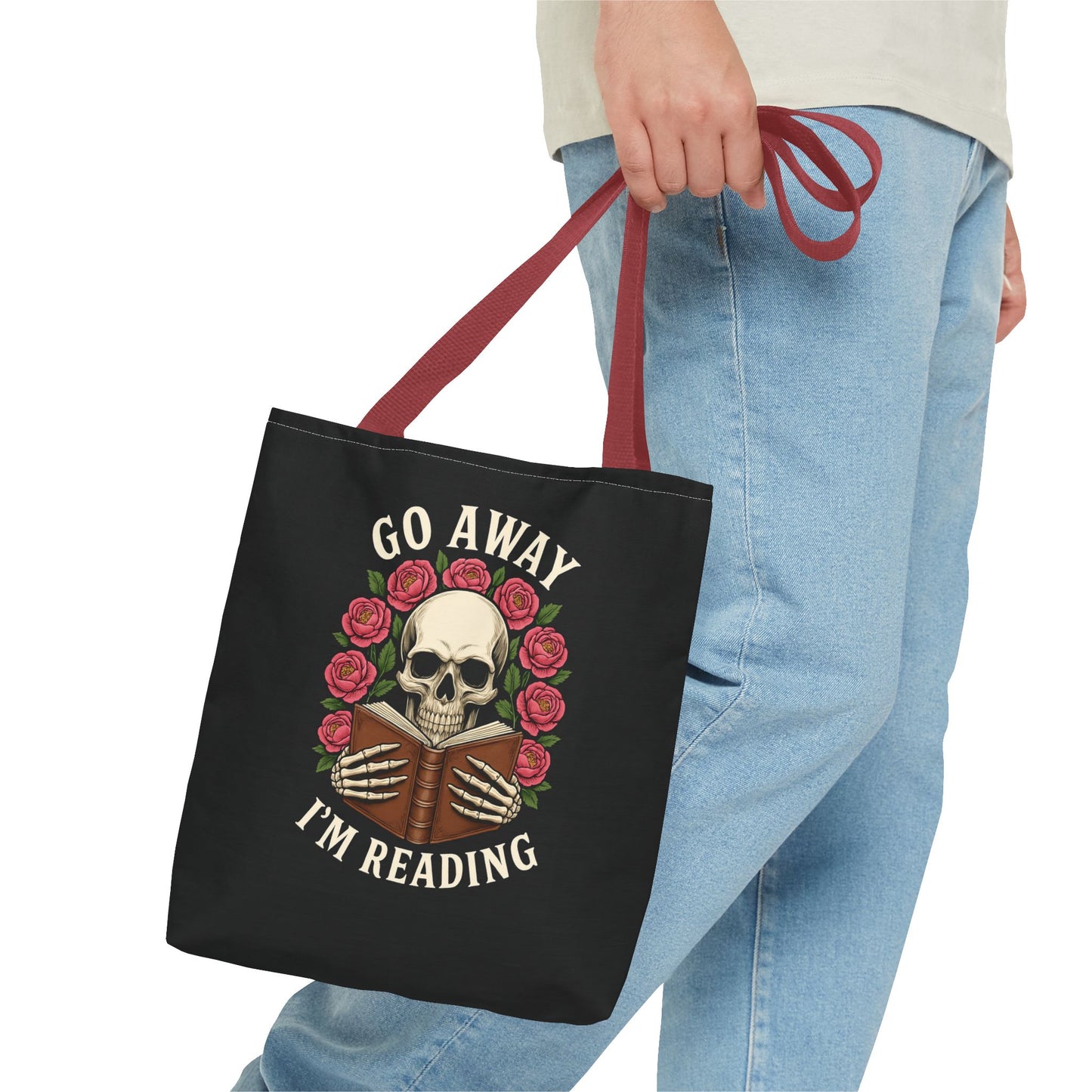 Skull Reading Tote Bag