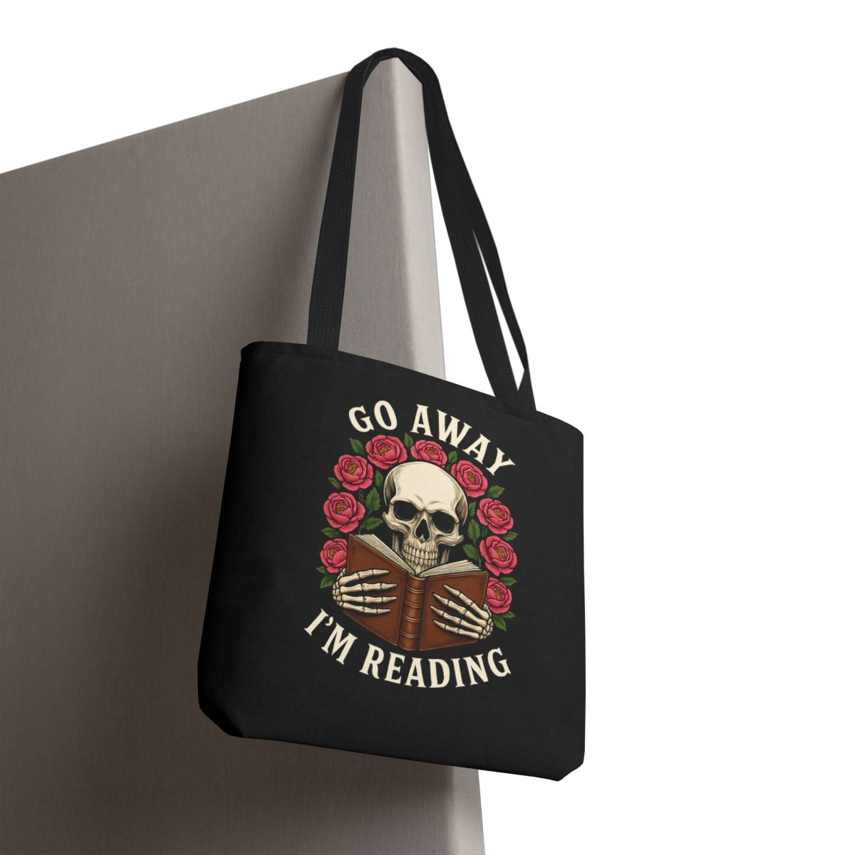 Skull Reading Tote Bag