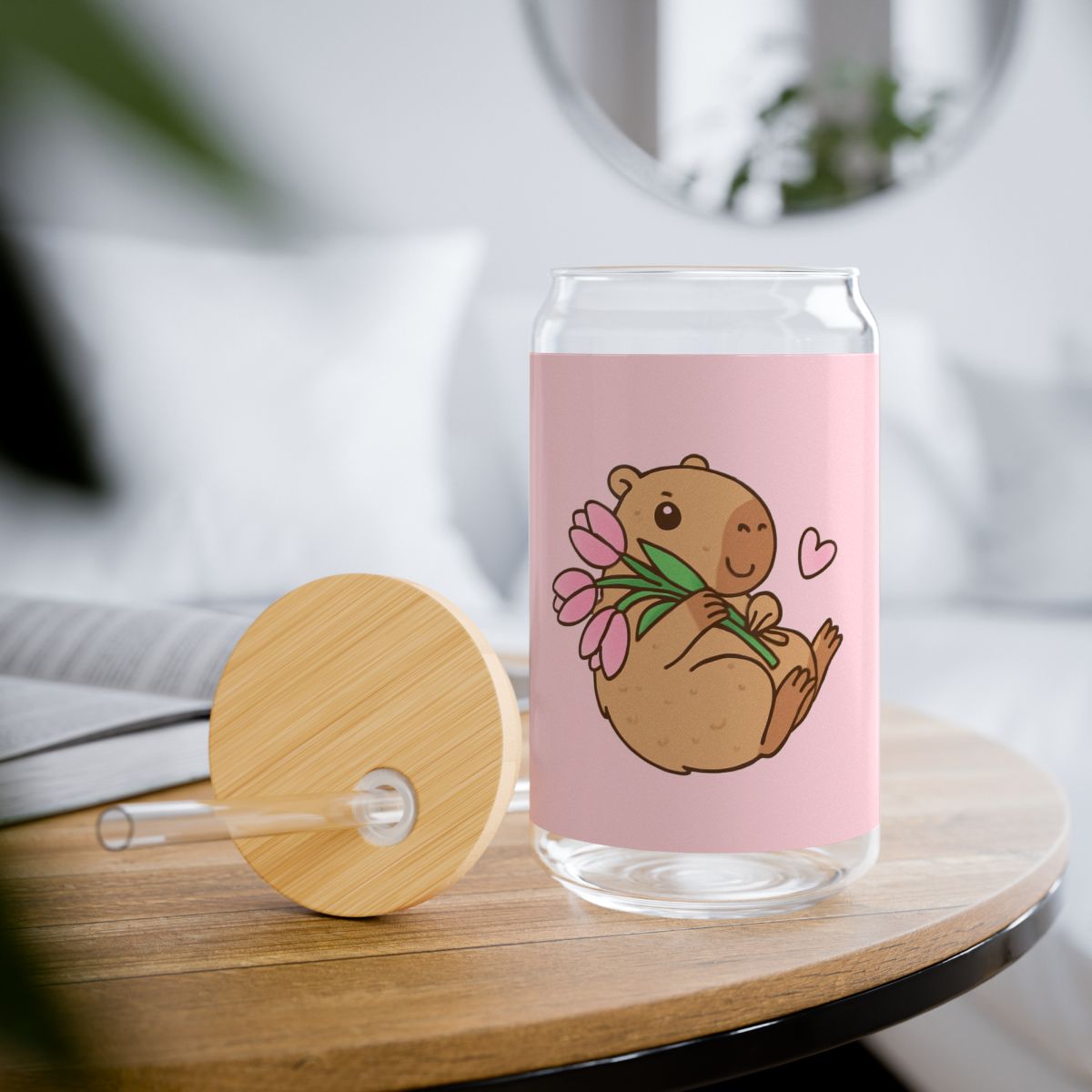Capybara Sipper Glass, 16oz