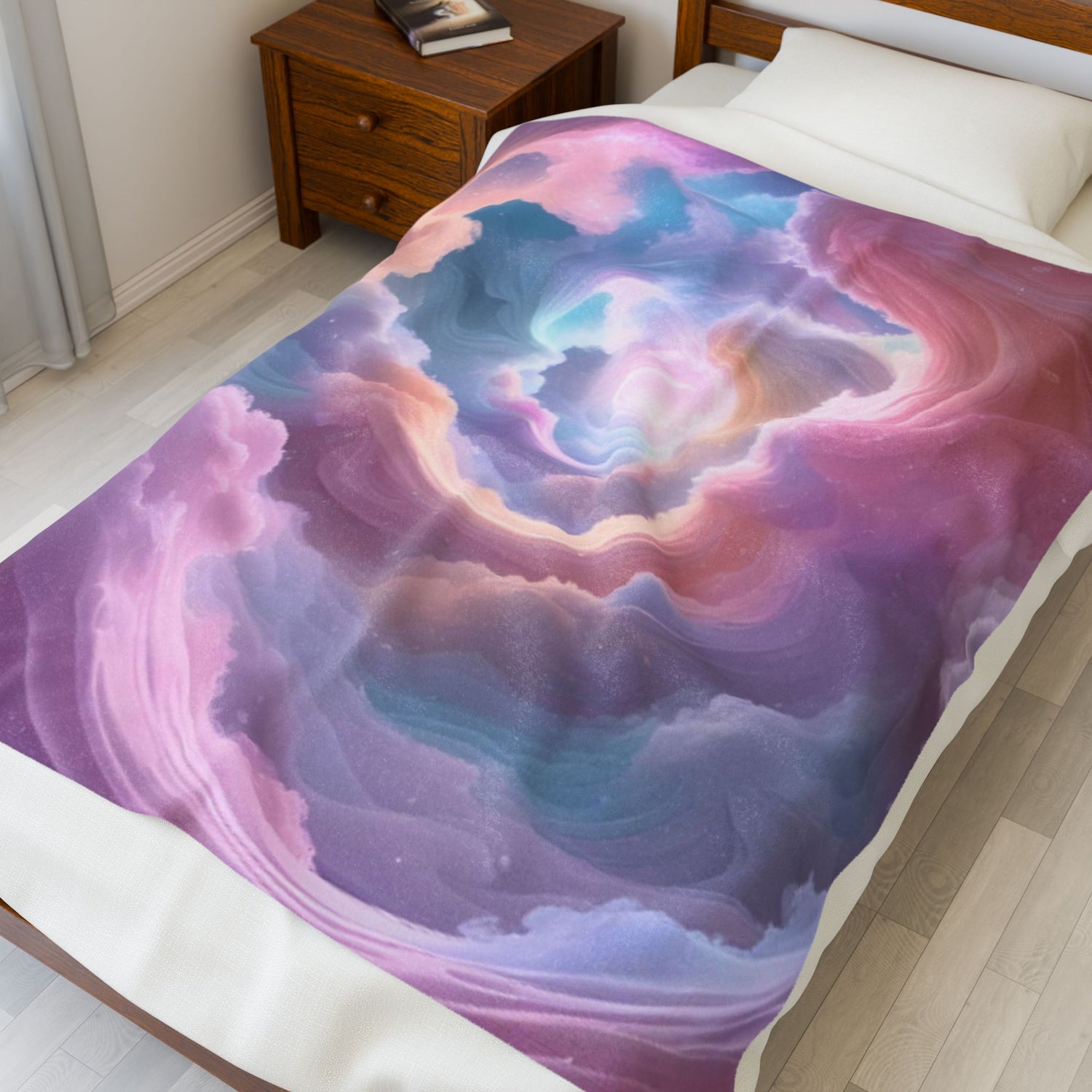 Dreamy Celestial Velveteen Plush Blanket