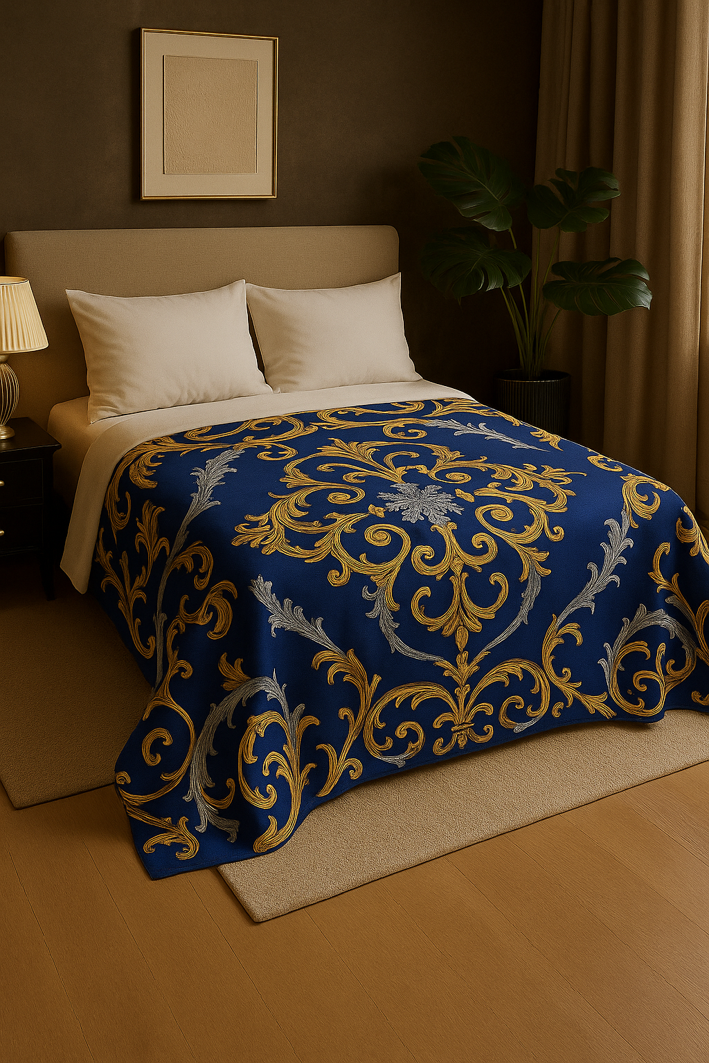Blue Luxury Velveteen Plush Blanket