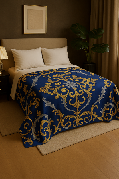 Blue Luxury Velveteen Plush Blanket