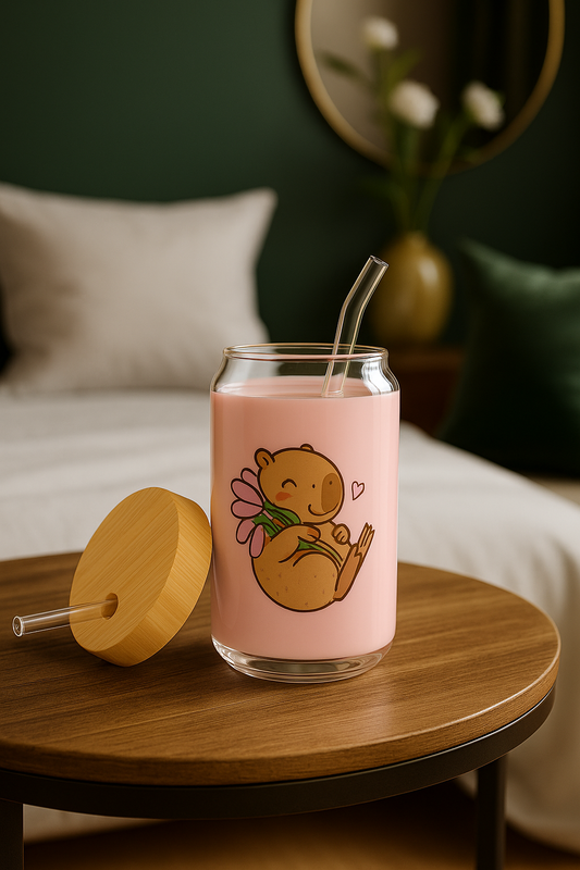 Capybara Sipper Glass, 16oz