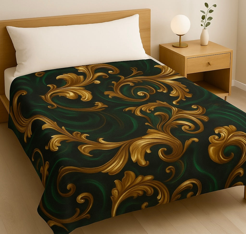 Green Luxury Velveteen Plush Blanket