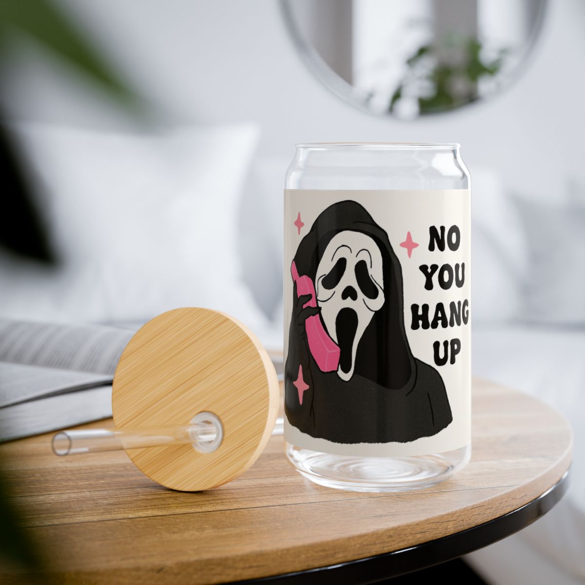 No You Hang Up Sipper Glass, 16oz